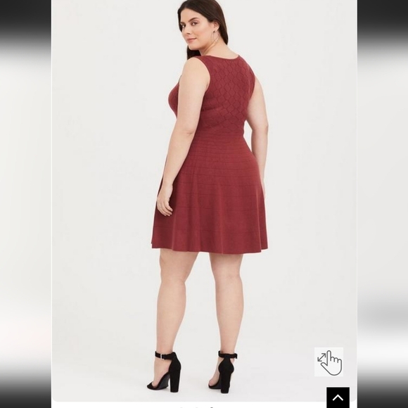 Torrid Women Thick Plus Size 4 Mini Sweater Skater Winter Dress Sleeveless Scoop - Picture 3 of 9